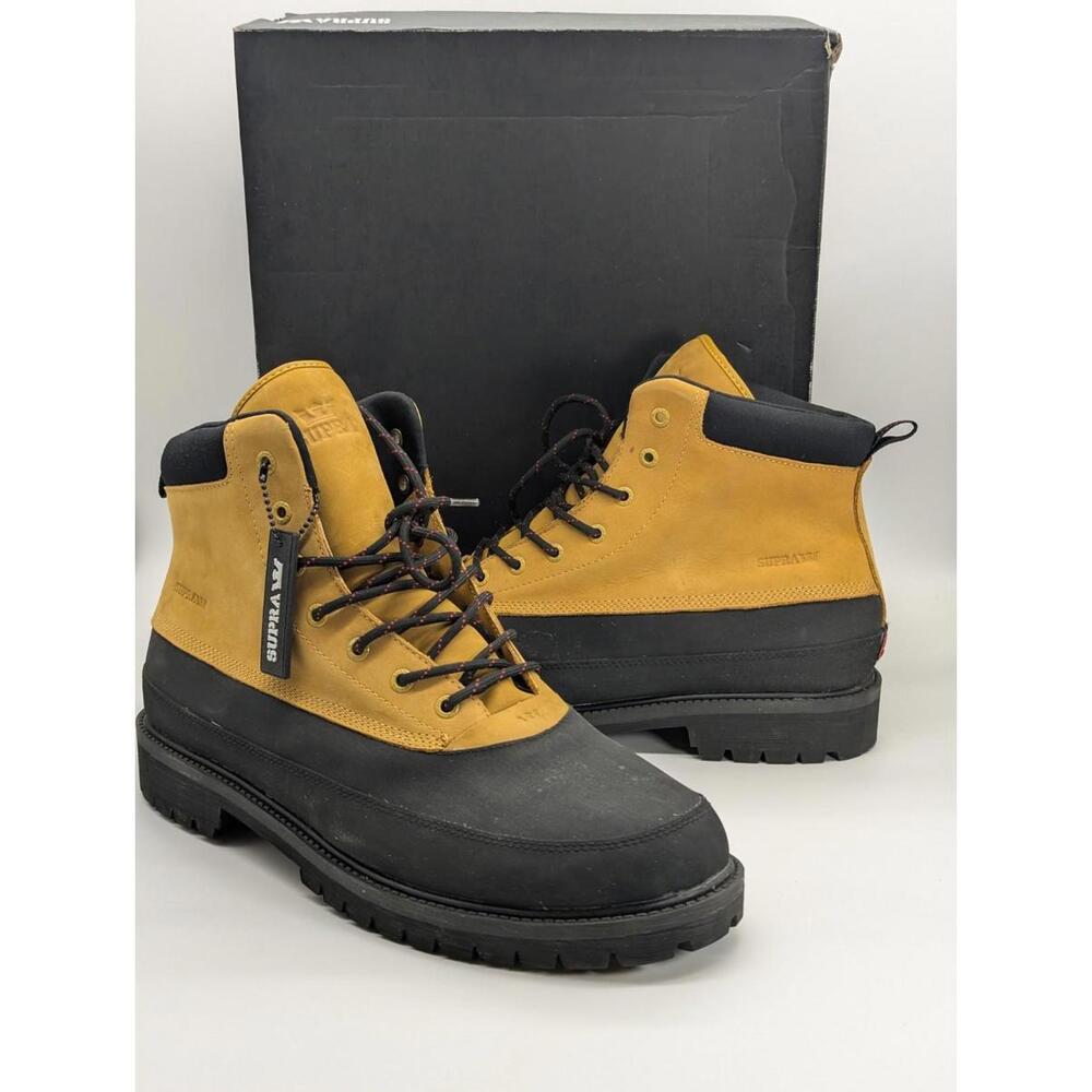 Supra Douglas Wheat FG (Fullgrain) Waterproof Boots Black Mens Size 15  SUS04008